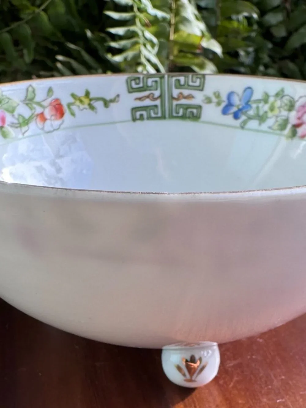 Antique Nippon 3-Footed Porcelain Bowl – Hand-Painted Floral Design